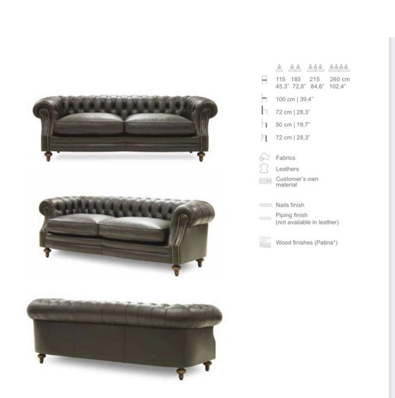 New Leather Chesterfield Sofa – Crearte, 2 seaters (photo 6 of 6)