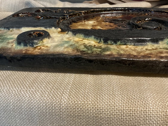 Arte da parete in ceramica astratta, multicolore, Sculture, Abstract (foto 5 di 5)