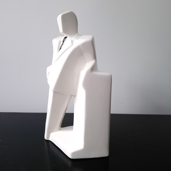 Image 1 of Vintage abstract Rick sculpture 80s post modern