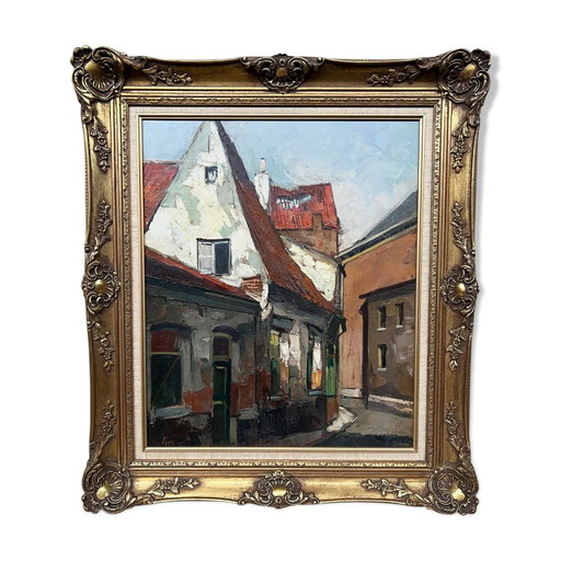 Painting "Сityscapes". – schilderijen tekeningen, Canvas