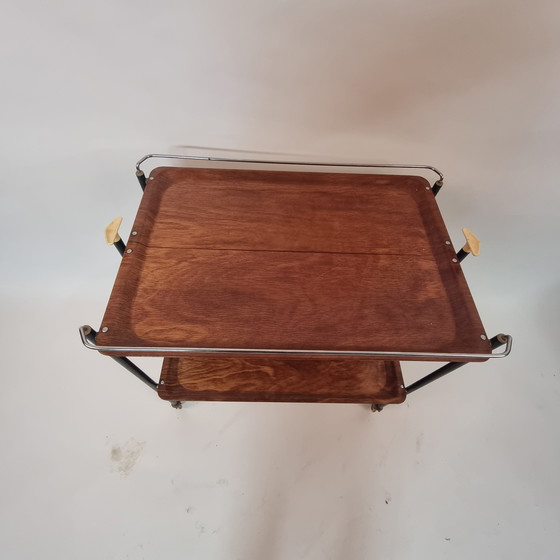 Image 1 of folding and mobile vintage serving table, 1960s-70s,...