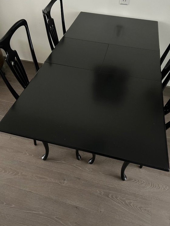 Image 1 of Set da pranzo Queen Ann, tavolo da pranzo estensibile con 4 sedie