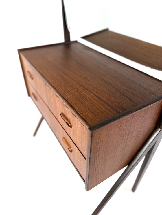 Image 1 of Vintage Danish teak dressing table with mirror '60