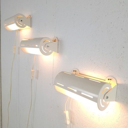 3x Vintage Wandlampe Ikea Smyg Metall/Kunststoff weiß