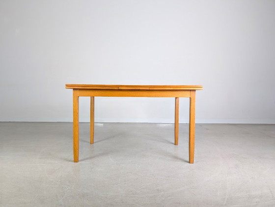 Image 1 of Tavolo da pranzo originale di metà secolo Lübke, tavolo vintage allungabile in rovere