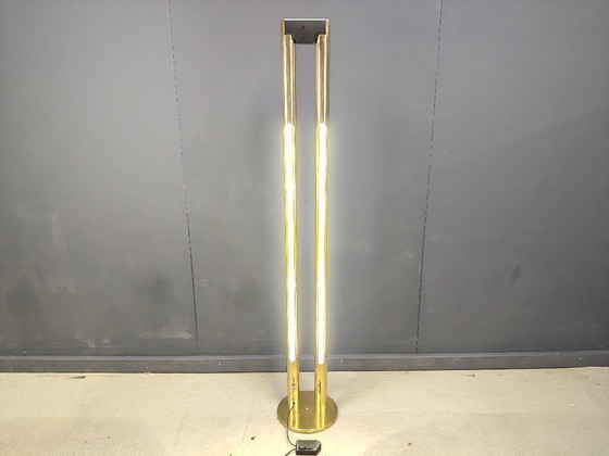 Image 1 of Stehlampe aus Messingrohr, 1980er Jahre