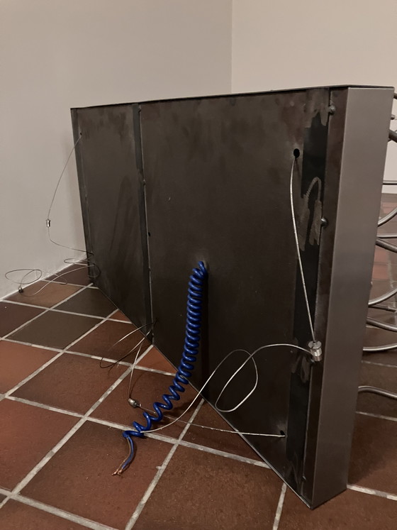 Image 1 of Designer stainless steel dining table lamp with halogen bulbs, dimmable