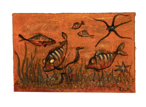 Flying Fish, Textile Painting, 1974