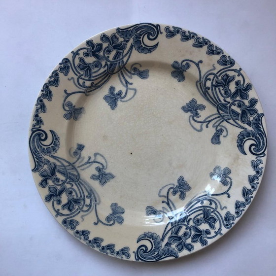 Image 1 of Flat plate in ironstone porcelain, LG Clairefontaine, Violette model