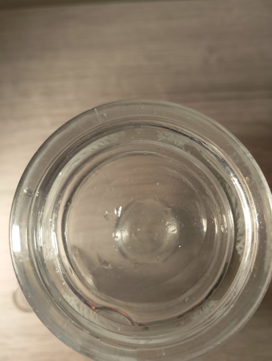 Image 1 of Crystal decanter attributed to Baccarat/Saint Louis, number 11, Art Nouveau gilt