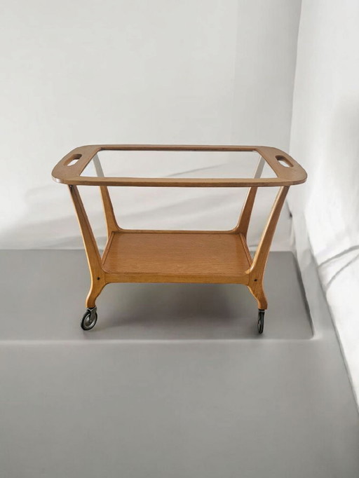 Mid Century Opal Chariot de service Chariot de bar années 1960