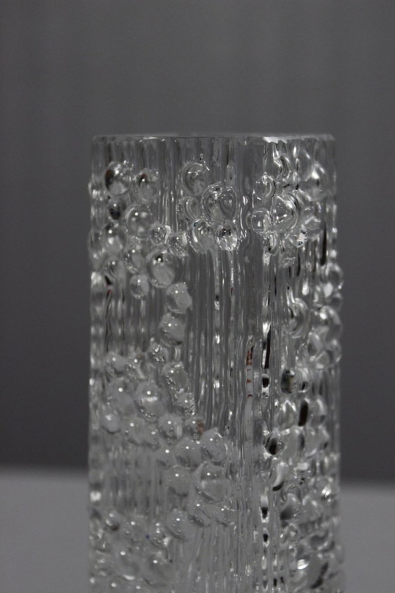 Image 1 of Vaso di cristallo vintage decorato in stile Bubble Frantisek Peceny Sklo Union anni '70