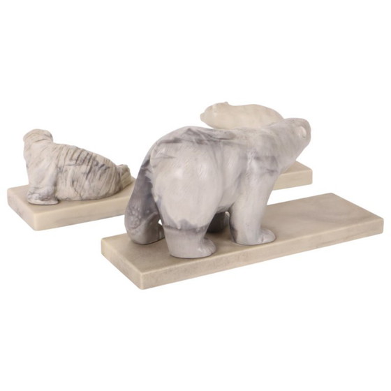 Set vintage di 3 statuette di animali in marmo artificiale Inuit Canada – Sculture, Plastic (photo 7 of 19)