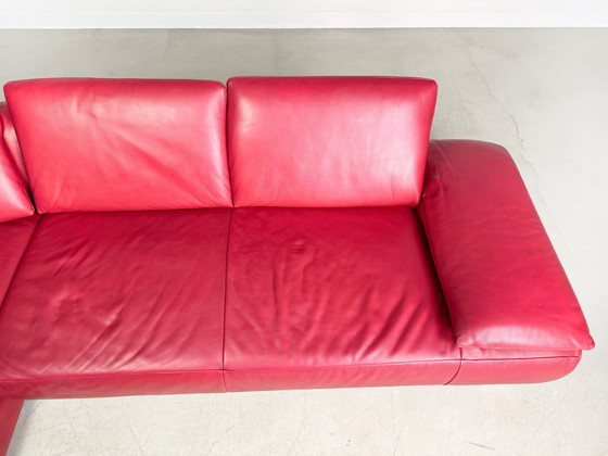 Image 1 of Original Koinor Volare Sofa Design Couch Leather Red Corner Sofa