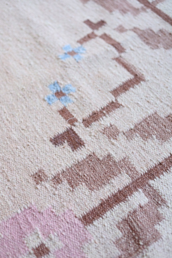 Image 1 of Tappeto svedese Rölakan. Rosa/beige