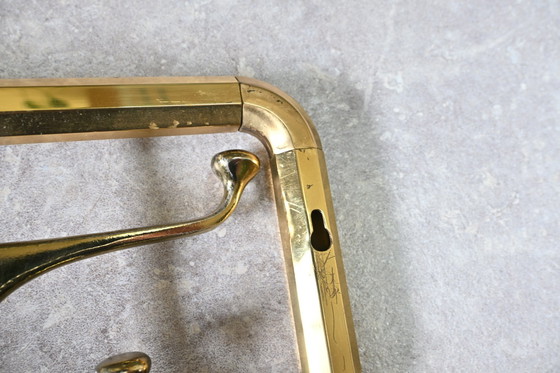 Image 1 of Messing Art Deco Wandgarderobe 1940er-1950er Jahre
