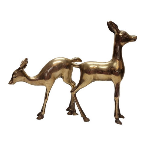Hollywood Regency brass deer