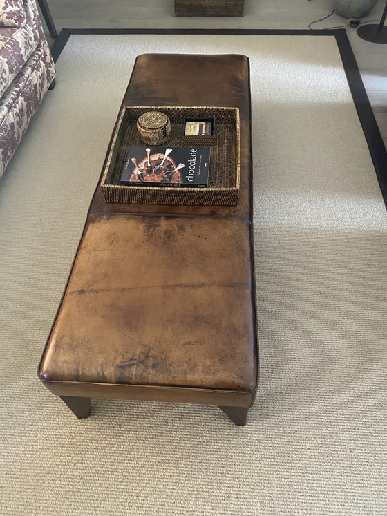 Image 1 of Vintage footstool three-compartment sheepskin