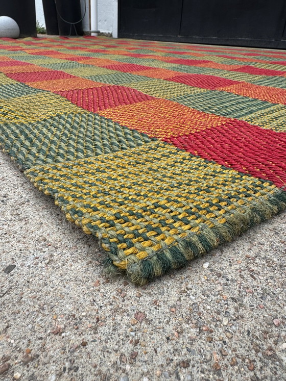 Grande Tappeto Kilim Scandinavo in Juta anni '60, Tappeti, Tessile, Multicolore (foto 6 di 15)