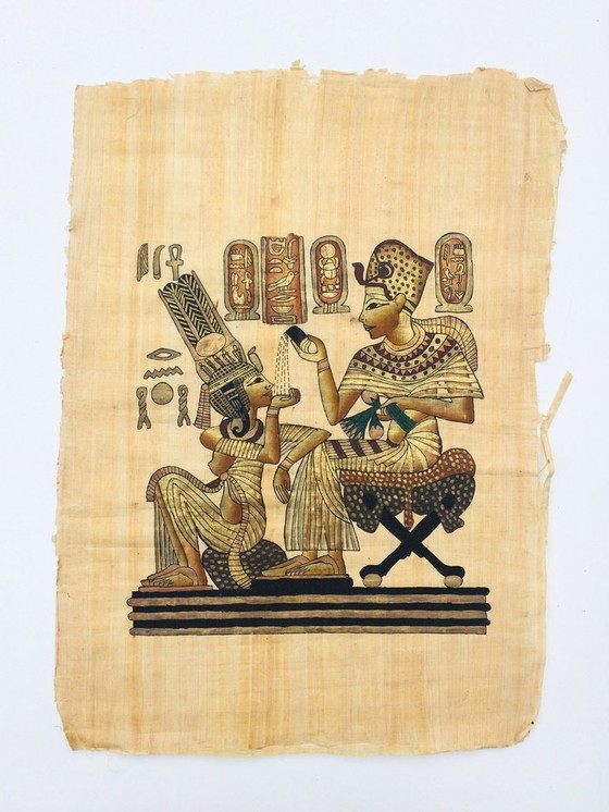 Image 1 of Grote Papyrus (65 x 45 cm) ' Koninklijk paar '