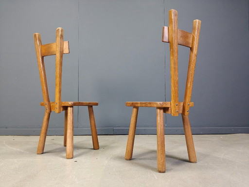 Ensemble de salle à manger brutaliste, années 1960