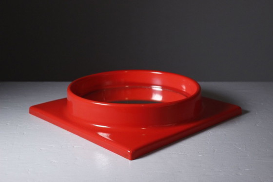 Image 1 of Space Age 1970s design mirror ARTIPRESENT glossy red ABS