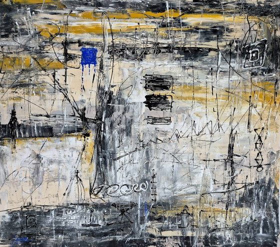 Abstraction for realists who love blue, Paintings & Drawings, Canvas, Other, Black (photo 2 of 7)