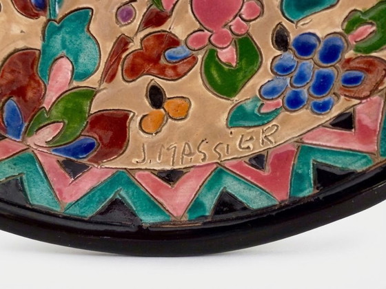 Rare Vallauris Ceramic Set, J. Massier - Cloisonné Art Deco, J. Massier (Vallauris), Decoration, Beige (photo 3 of 8)