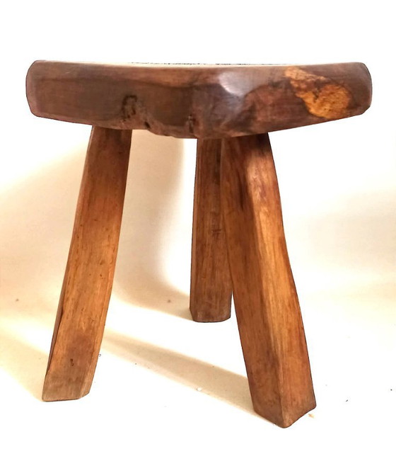 Image 1 of Brutalistischer Dreibeinhocker, 1960er Jahre