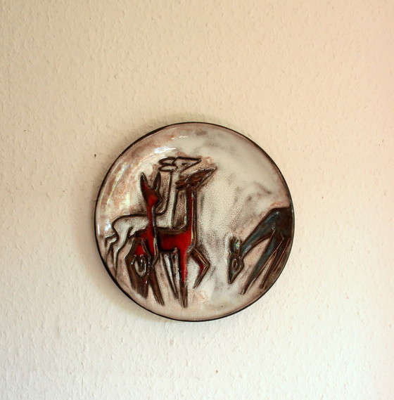 Image 1 of Rare Ruscha wall plate with deer motif