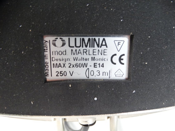 Lumina Marlene Schreibtischlampe, Schreibtischlampen, Glas, Metall, Silber, Vintage (Foto 9 von 9)