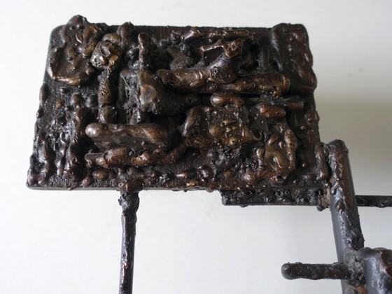 Brutalist wall sculpture. – Metal (photo 4 of 9)