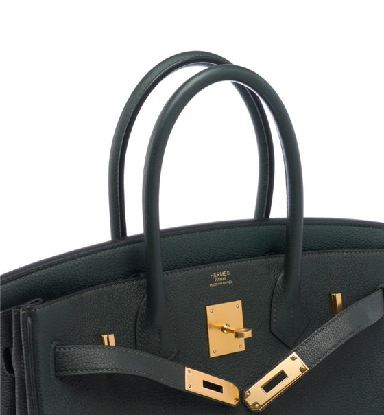 Image 1 of Sac HERMES Birkin 30 en Cuir Vert - 103372 Prix de vente