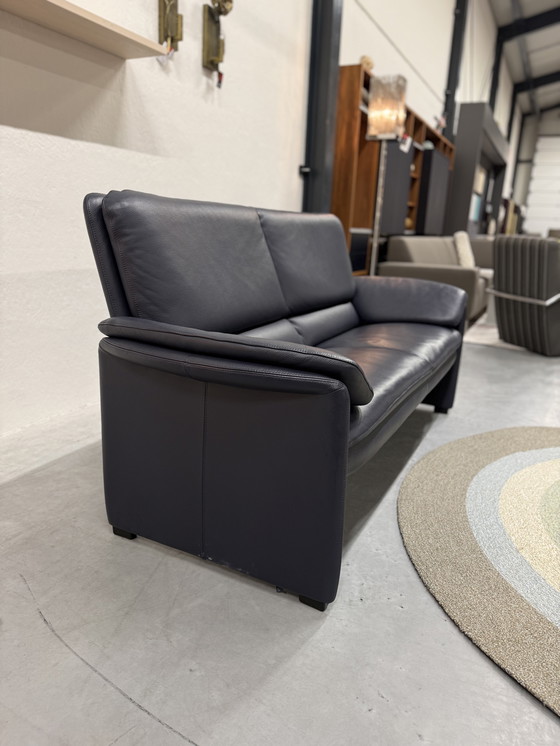 Image 1 of Leolux Catalpa Sofa, 2,5-Sitzer, Senso-Leder, Dunkelblau