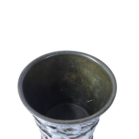 Image 1 of Relief Vase 2337 made of disco metal by Just Andersen, Denmark, 1940s