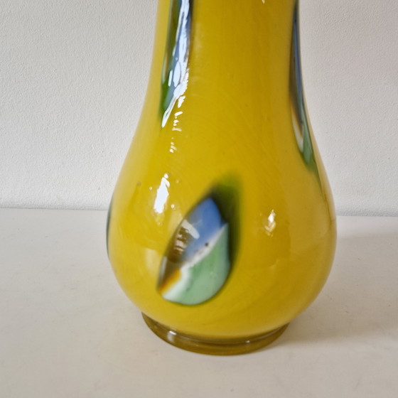 Image 1 of Goldan Talast Designvase, mundgeblasene Vase, gelbe Vase