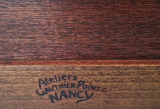 Image 1 of Desserte roulante Art Déco à plateau amovible – Ateliers Gauthier-Poinsignon Nancy, circa 1930