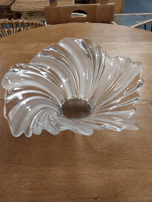 1x Ciotola di cristallo Vannes anni '80 diametro 33 cm