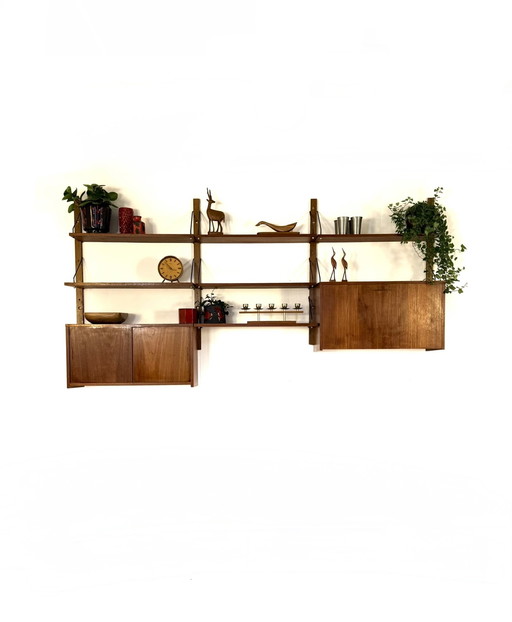 Vintage Danish modular teak wall system '60