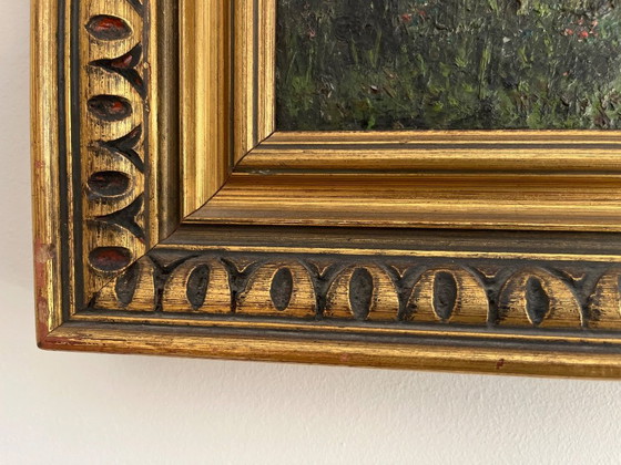 Image 1 of Olieverfschilderij, gesigneerd A. Canovas en op de achterkant opgedragen aan Canovas del Castillo.