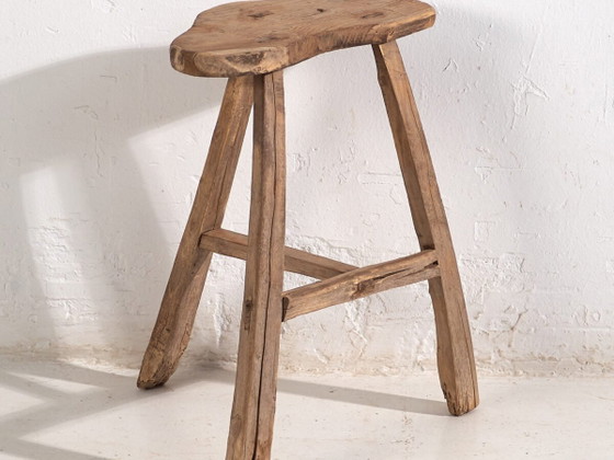 Antiker chinesischer Hocker (ca. 1900) #11, Holz, Braun, Rustic (Foto 2 von 35)