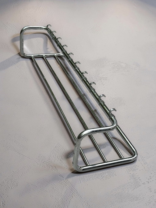 Gispen Modell 1013 Vintage Garderobenständer, Dutch Originals Wandgarderobe – kapstokken, Metal, Chrome