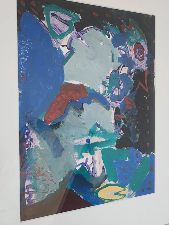 Image 1 of Abstract Painting – Modern Art – Handmade Frame