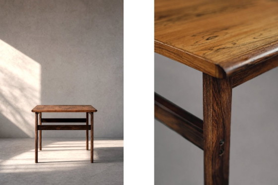 Image 1 of Midden-eeuwse Deense moderne palissander salontafel Capella van Illum Wikkelsø voor Niels Eilersen, jaren 60