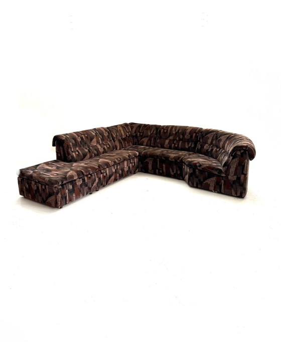 Canapé modulaire 4 pièces vintage des années 80 – Canapés modulables, Bois, Textile (photo 12 of 13)
