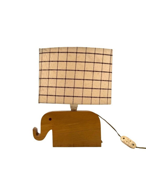 Image 1 of Mid century Modern wood elephant table lamp, Italy circa 1960s