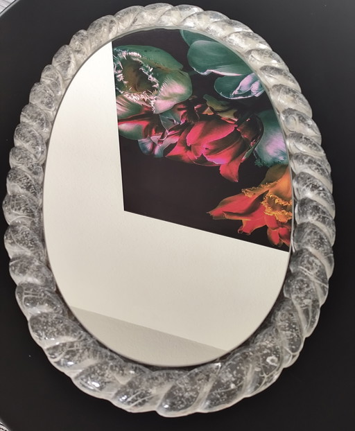 Vintage Space Age Mirror Hillebrand 22 220 | 1970s Acrylic Frosted Glass | Illuminated | Design Classic

