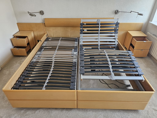 Rete in legno pesante (acero) con telaio e reti a doghe elettriche