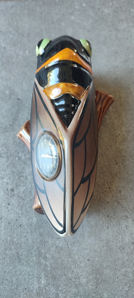 Image 1 of Termometro vintage a forma di cicala, in ceramica provenzale, anni '60-'70