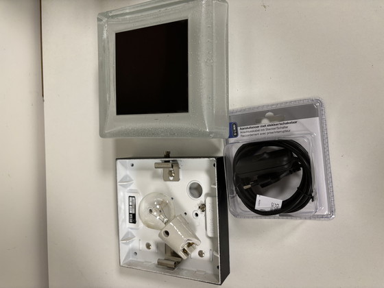 Image 1 of lampada da tavolo di Bega lampada da tavolo in alluminio e dikwandig kristal ijsglas